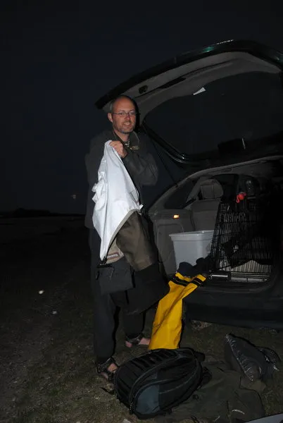 Waders off - Turning them inside out to let the moisture evaporate - even breathable waders get damp on the inside